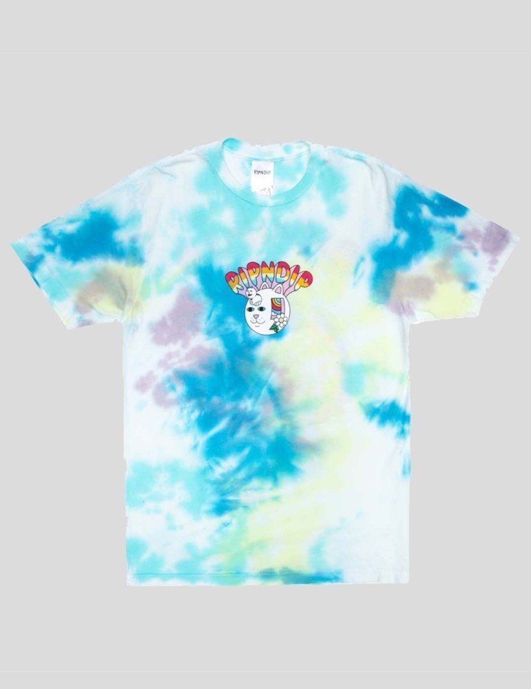 T-shirt RIPNDIP out of the box tee blue yellow tie dye